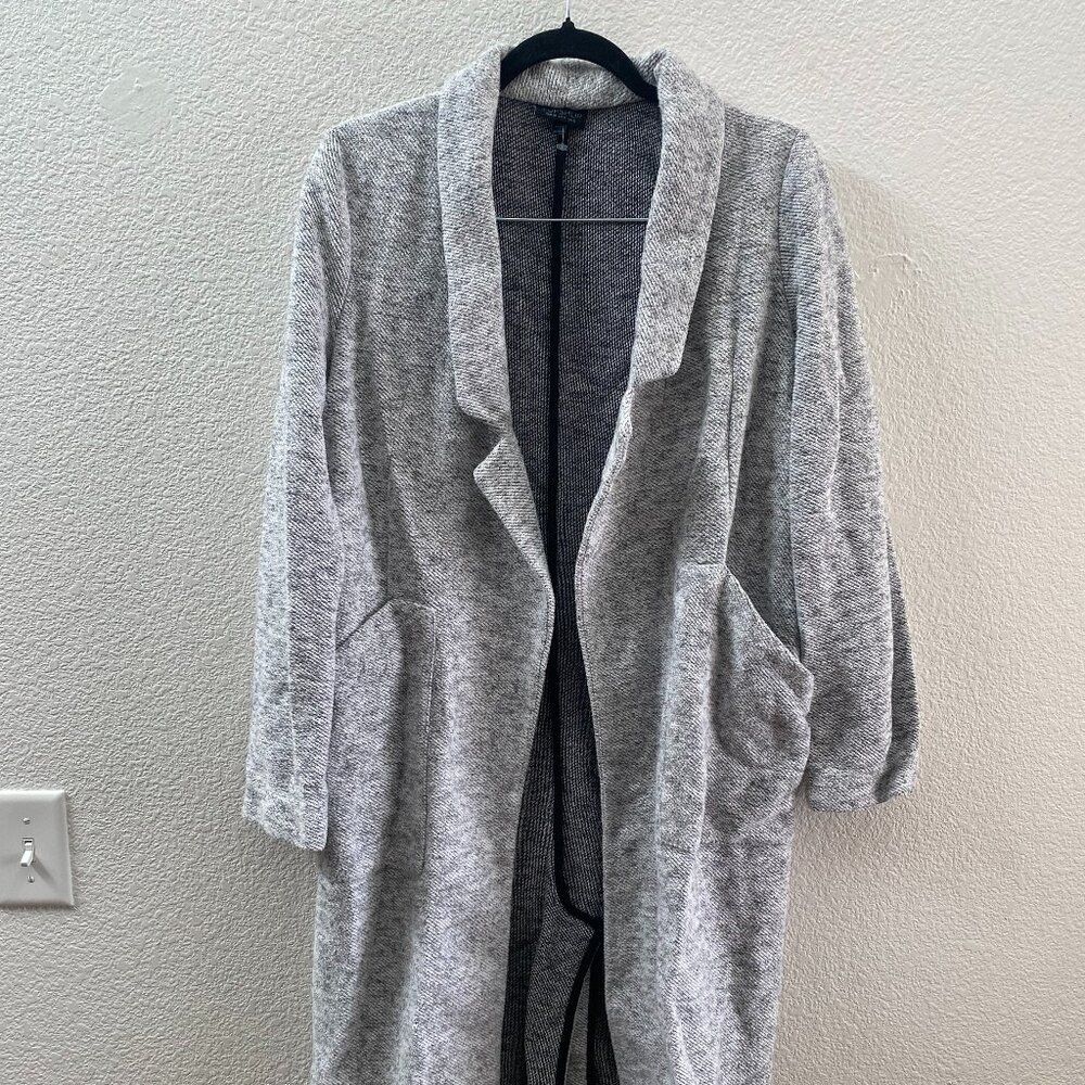 Topshop Open Front Long Cardigan Coat Jacket Size US 6 / UK 10 Gray Color